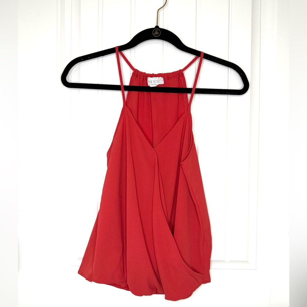 Hippie Rose Spaghetti Strap Women's Top - Red / Orange